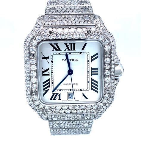 vvs diamond cartier watch|cartier santos diamond watch price.